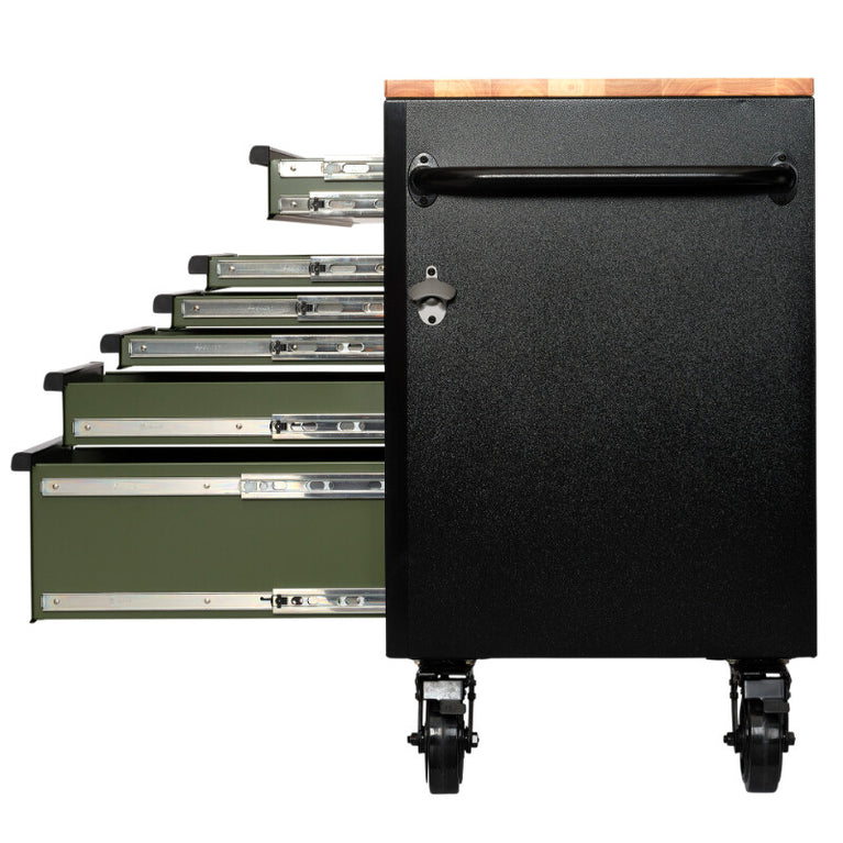 BUNKER Gereedschapswagen/werkbank, 155cm, groen