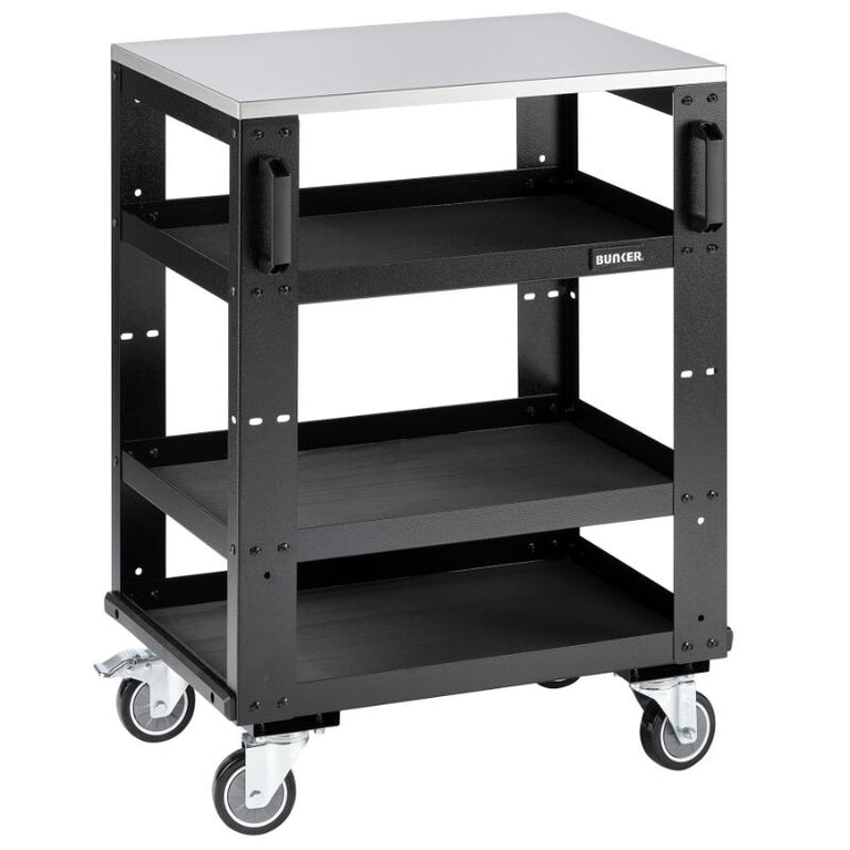 BUNKER Werkplaatstrolley, 3 schappen, 65cm