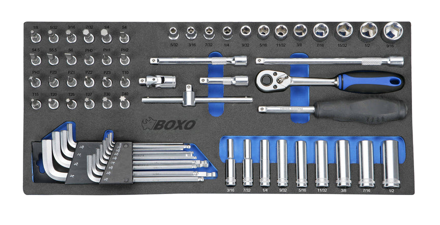 1/4" SAE Dopsleutelset 65-Dlg.