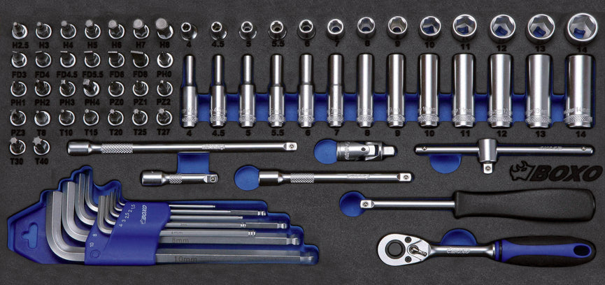 1/4" Dopsleutelset 72-dlg.