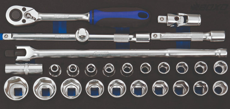 1/2" Dopsleutelset 27-dlg.