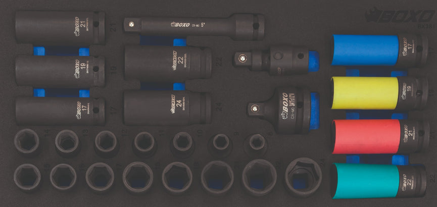 1/2" Krachtdopsleutelset 27-Dlg.