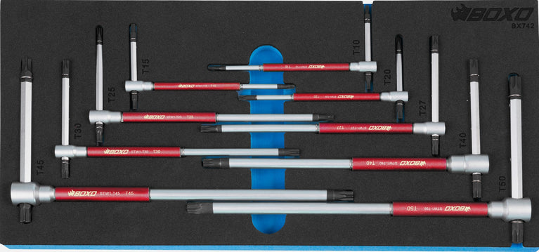 3-weg T-bar Torx set T10 - T50, 9-dlg
