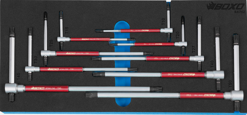 3-weg T-bar Torx set T10 - T50, 9-dlg