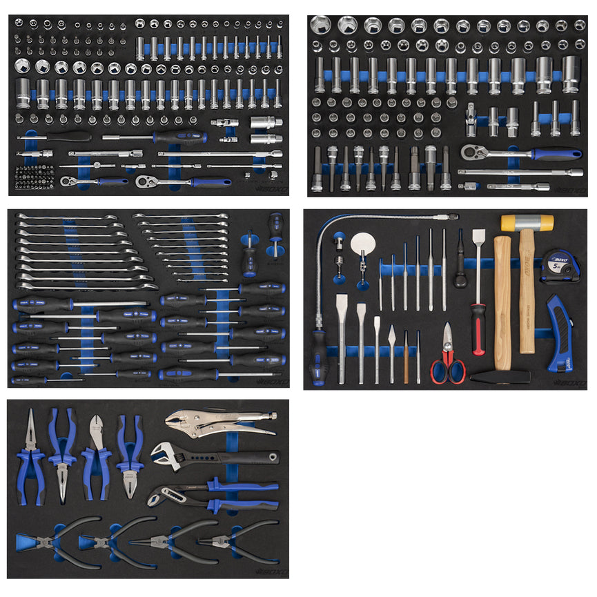 BOXO BXE013 1/4", 3/8" en 1/2" Gereedschapset 330-dlg.