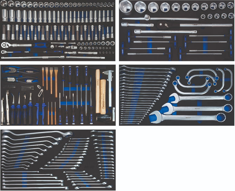 BOXO BXE033 1/4", 1/2" en 3/4" gereedschapset 305-dlg.