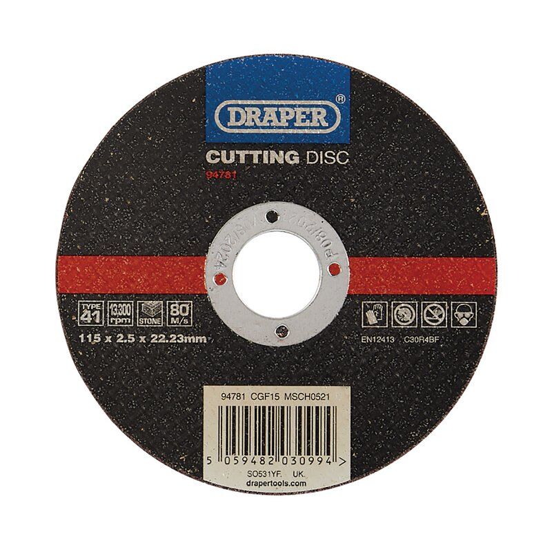 Doorslijpschijf Ø115x 2,5mm (asgat 22mm) steen