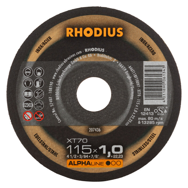 Doorslijpschijf Ø115x1x22,23mm