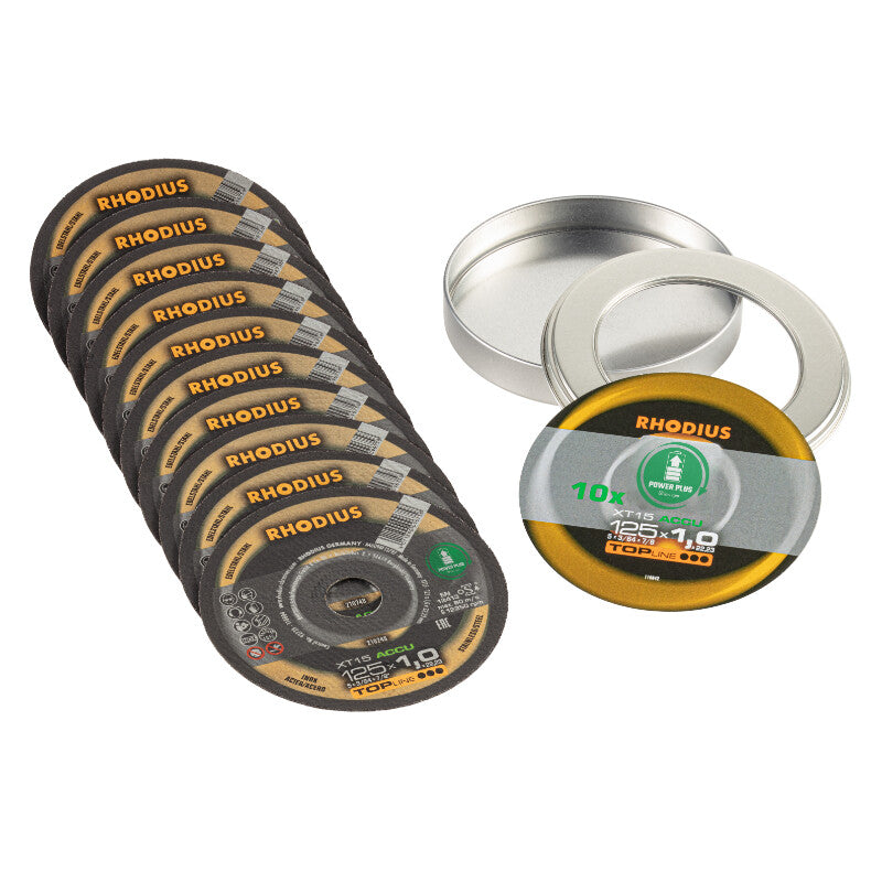 Doorslijpschijf ACCU XT15 Ø125x1x 22,23mm, blik à 10st