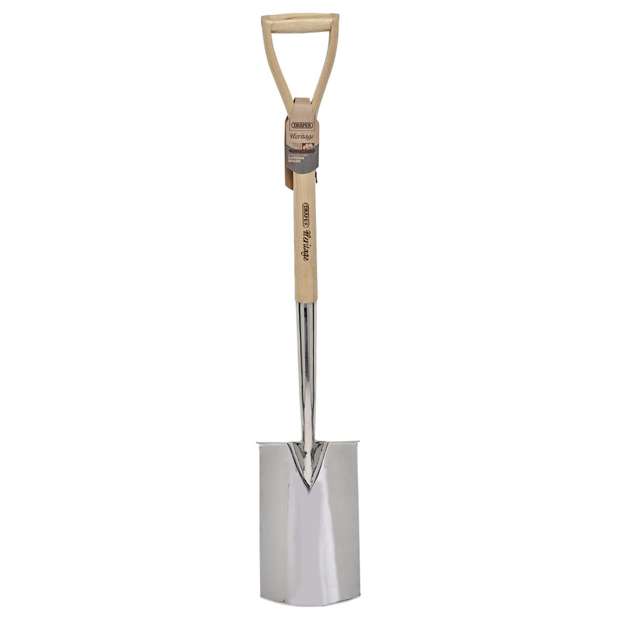 Roestvrijstalen spade met essenhouten handvat