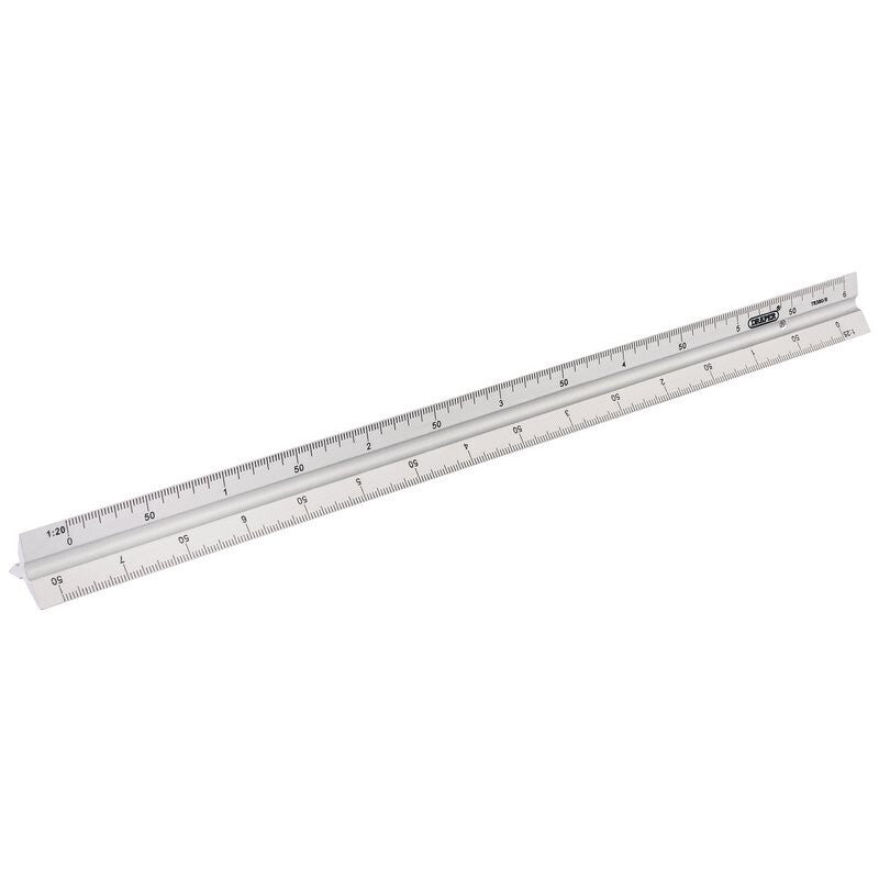 Driehoeksliniaal aluminium met schaalverdeling, 300mm
