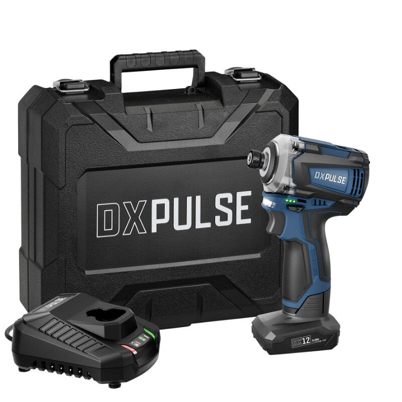 DXPULSE 1/4" Accu slagschroevendraaier 12V, borstelloos, 1x 5.0Ah accu en 1x snellader
