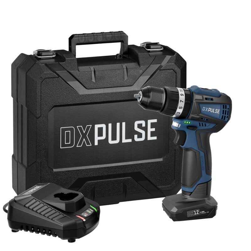 DXPULSE Accu klopboormachine 12V, borstelloos, 1x 4.0Ah accu en 1x snellader