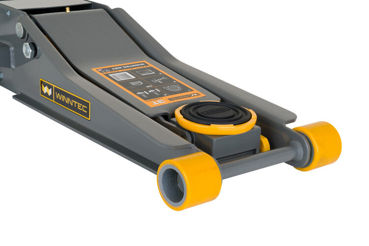 Garagekrik ultra laag, 3 ton, PU wielen, voetpedaal