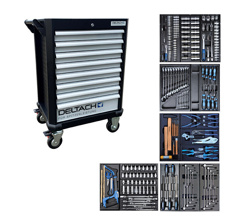 Gereedschapswagen D2-COMPACT, 5 laden gevuld, 214dlg