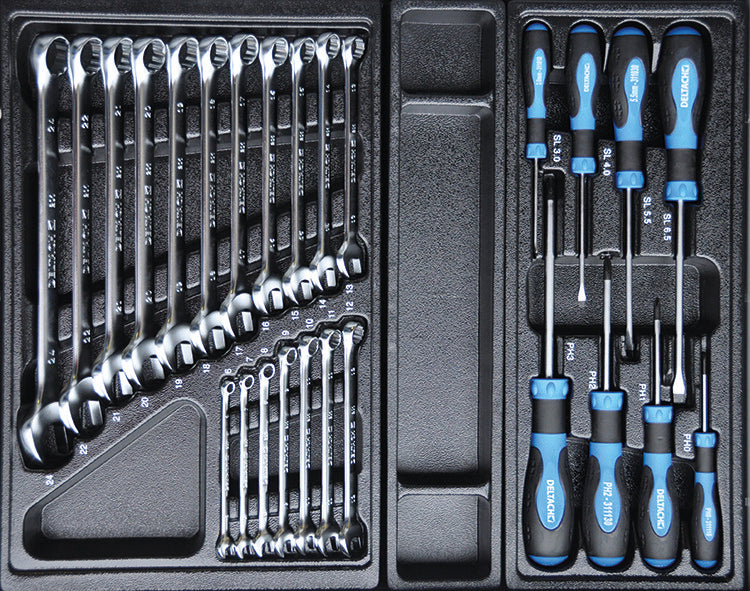 Gereedschapswagen D2-COMPACT, 5 laden gevuld, 214dlg