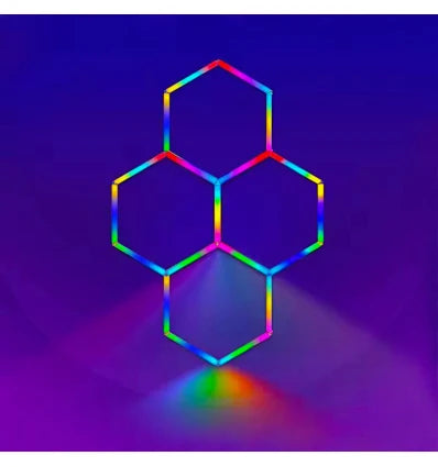 Hexagon RGBIC 4 panelen complete set 64W