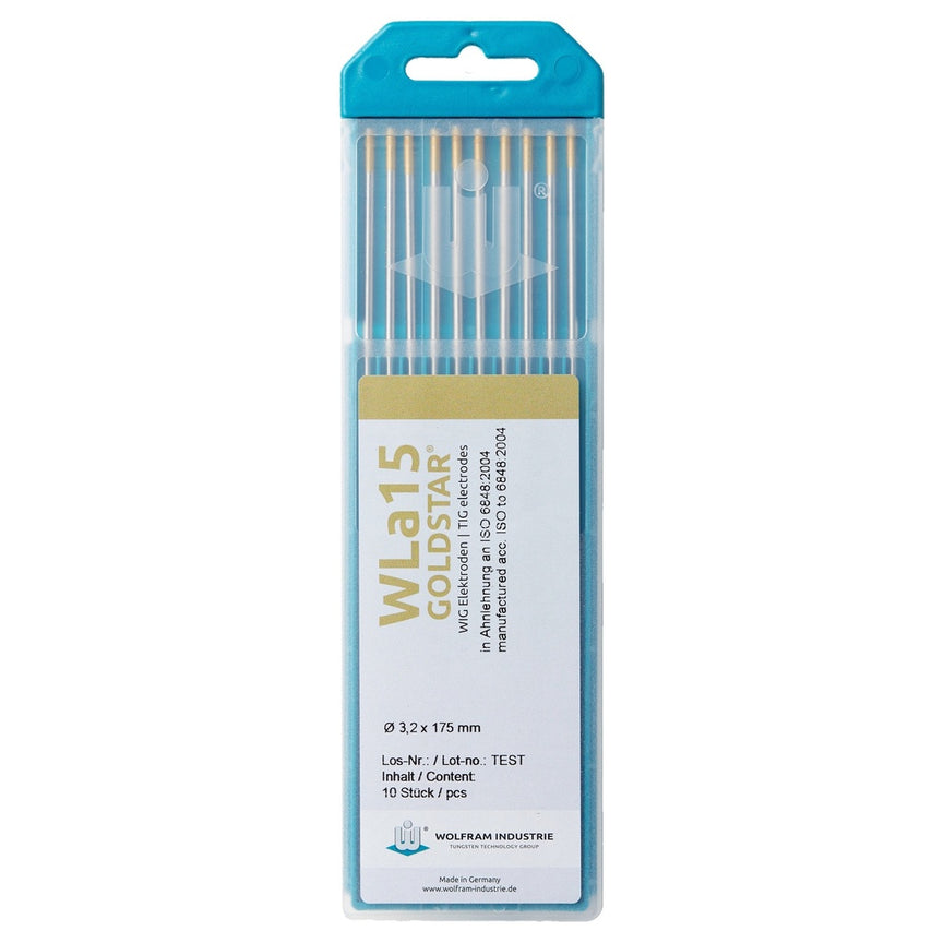 Wolfraam elektroden WLa15 Goldstar 3,2 x 150mm 10 stuks-0