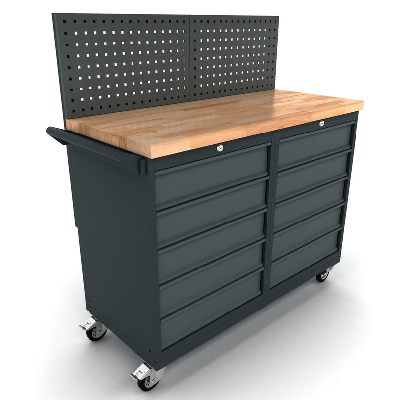 Verrijdbare werkbank 2x 5 laden kast incl. gereedschapswand-0