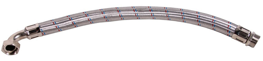 Flexibele metalen slang met bocht 100 cm lang-0