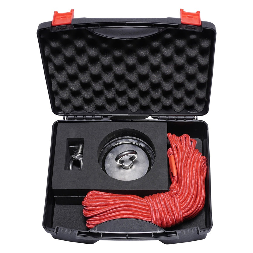 Vismagneet set 450kg inclusief touw, haak en opbergbox-0