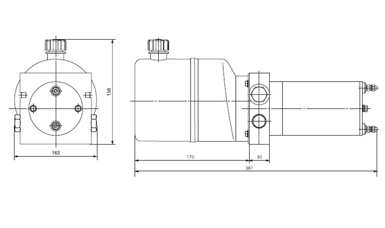 Hydraulische pomp twee richtingen 12V 0,8kW vp:14518