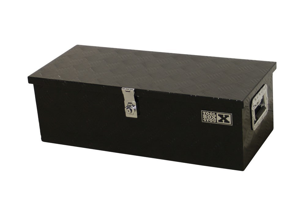 Opbergkist traanplaat medium zwart gecoat-0