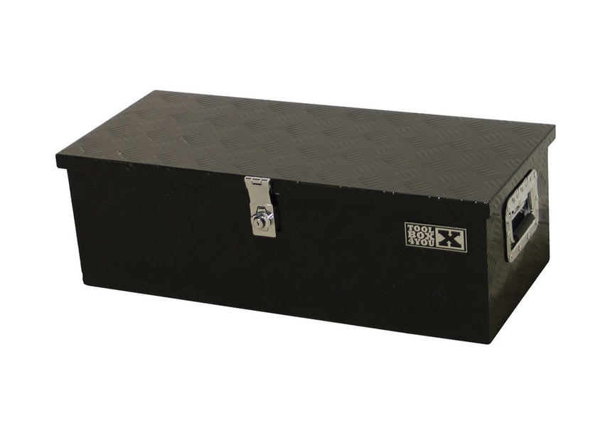 Opbergkist traanplaat medium zwart gecoat-0