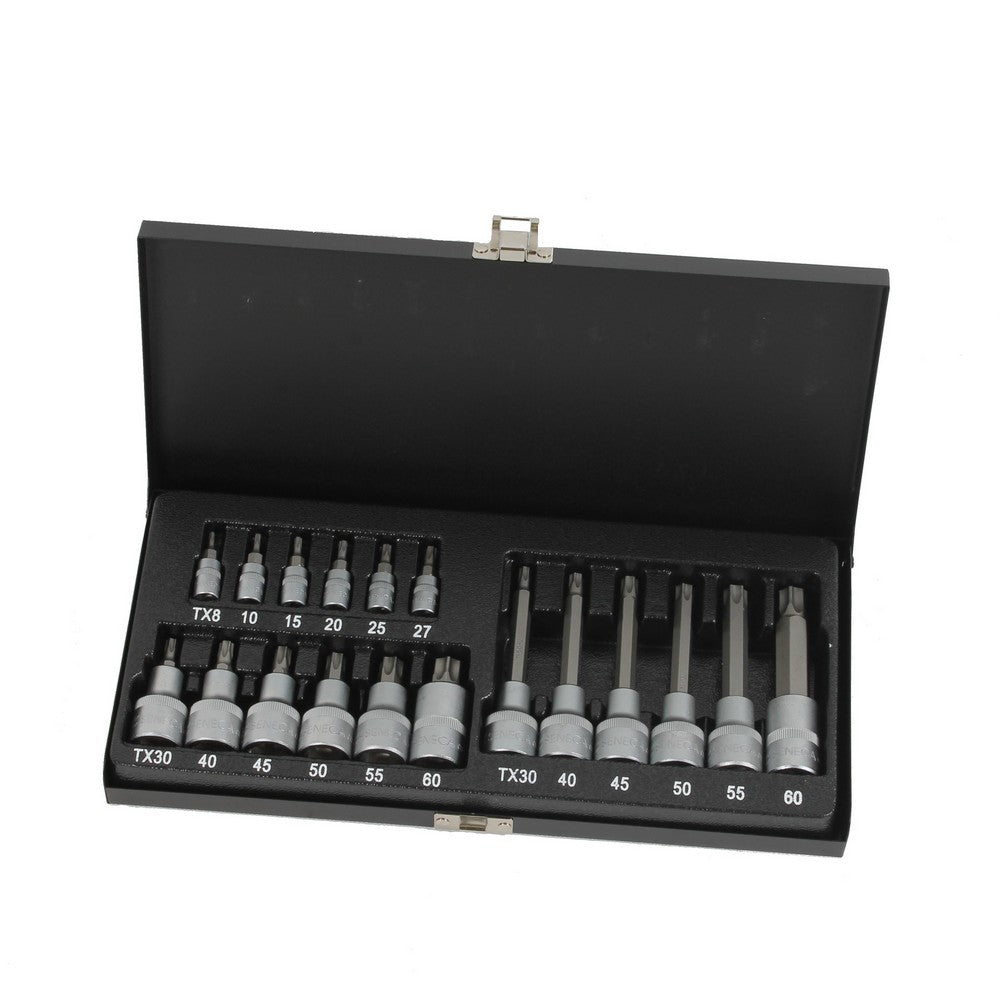 Torxdoppenset 1/4", 1/2" 18 delig-0