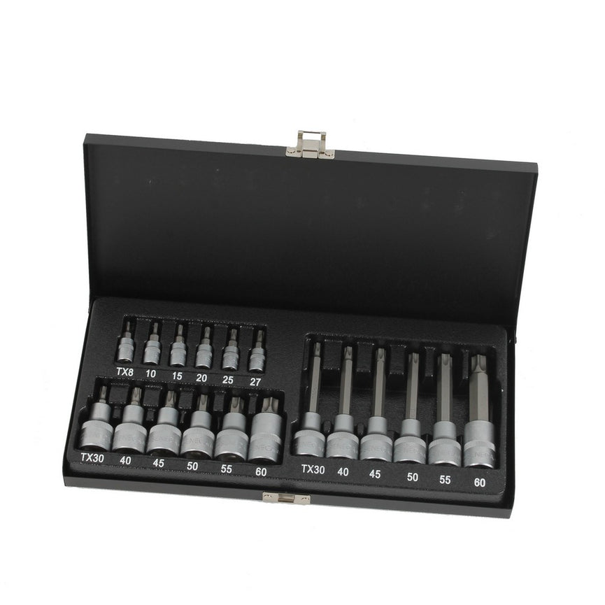 Torxdoppenset 1/4", 1/2" 18 delig-0