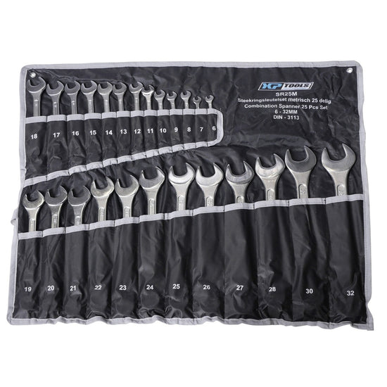 Steekringsleutelset metrisch 25 delig-0