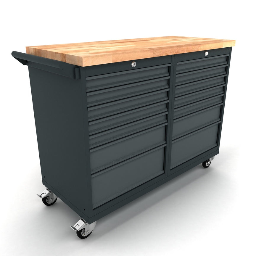 Verrijdbare werkbank 2x 5 laden kast-0