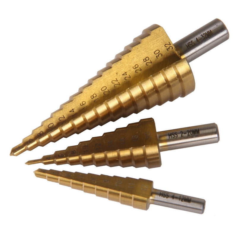 Trapgatborenset HSS M2 titanium gecoat 3 delig vp:14927