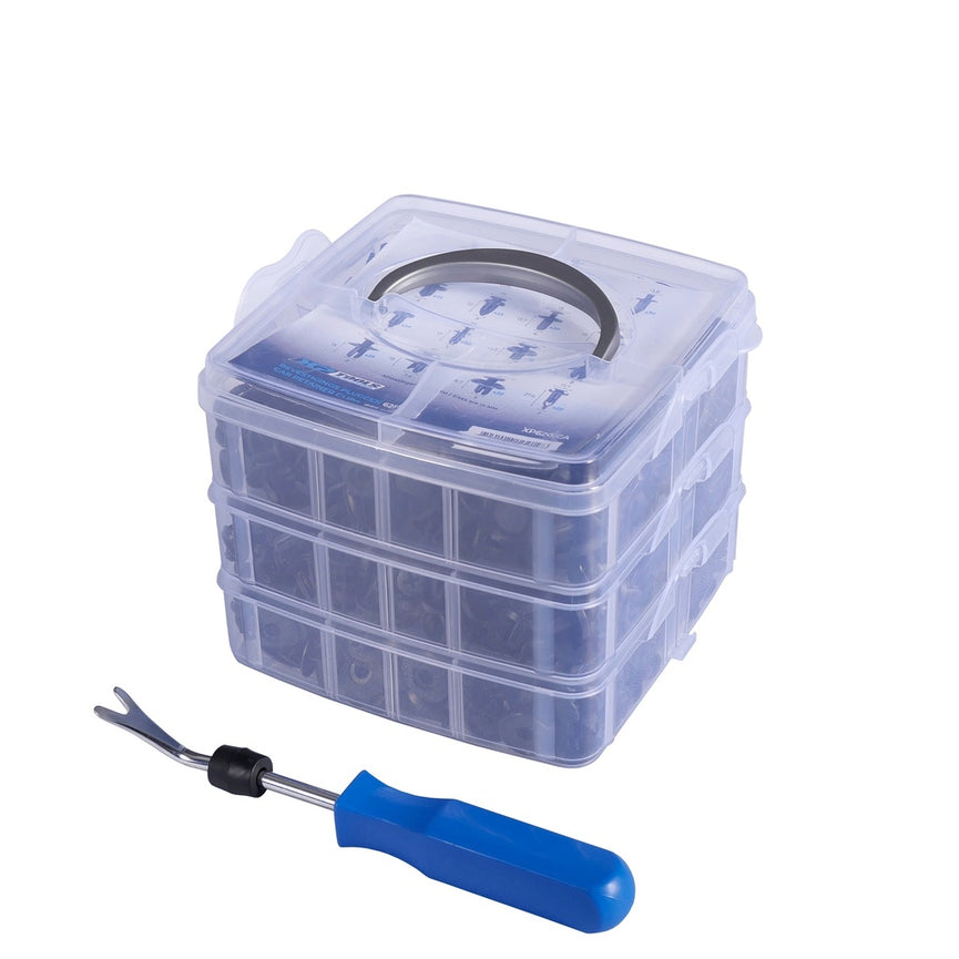 Automotive bevestigings pluggen-set 625-delig + speciaal (de)montage gereedschap-0