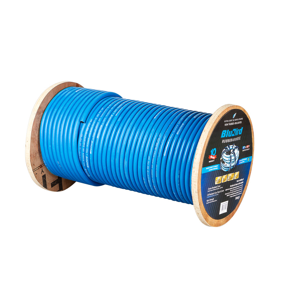 Blubird Luchtslang rubber 8mm x 100m op rol open einde-0