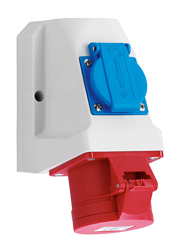 CEE combi wandcontactdoos 32A, 5-polig, 400V met Schuko-stopcontact-0