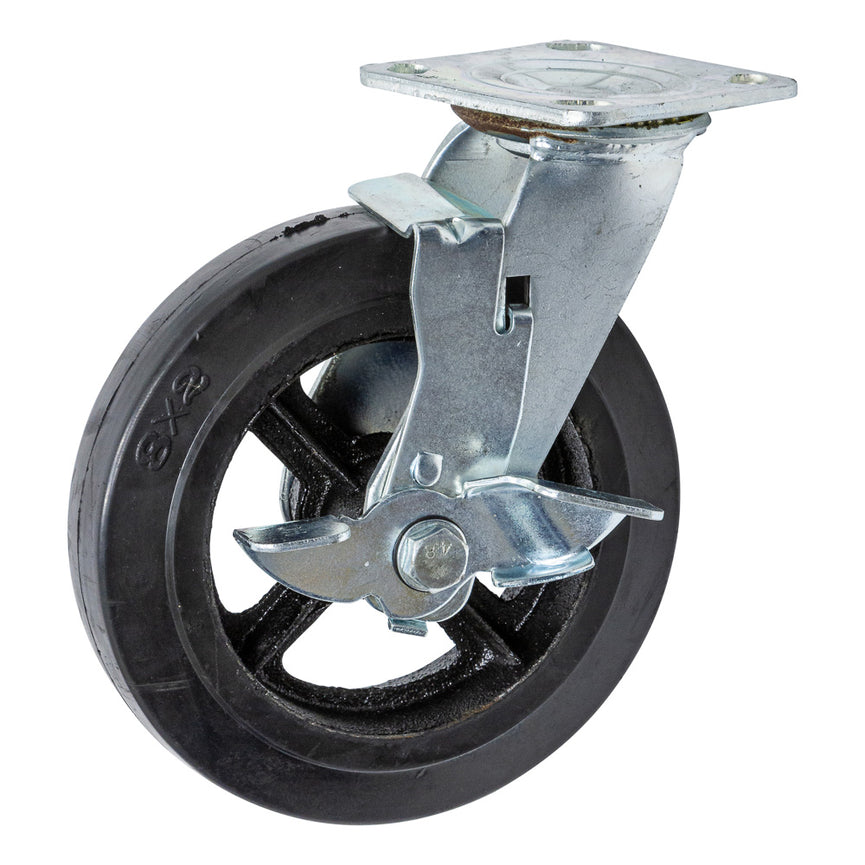 Zwenkwiel met rem 200 x 50mm rubber-0