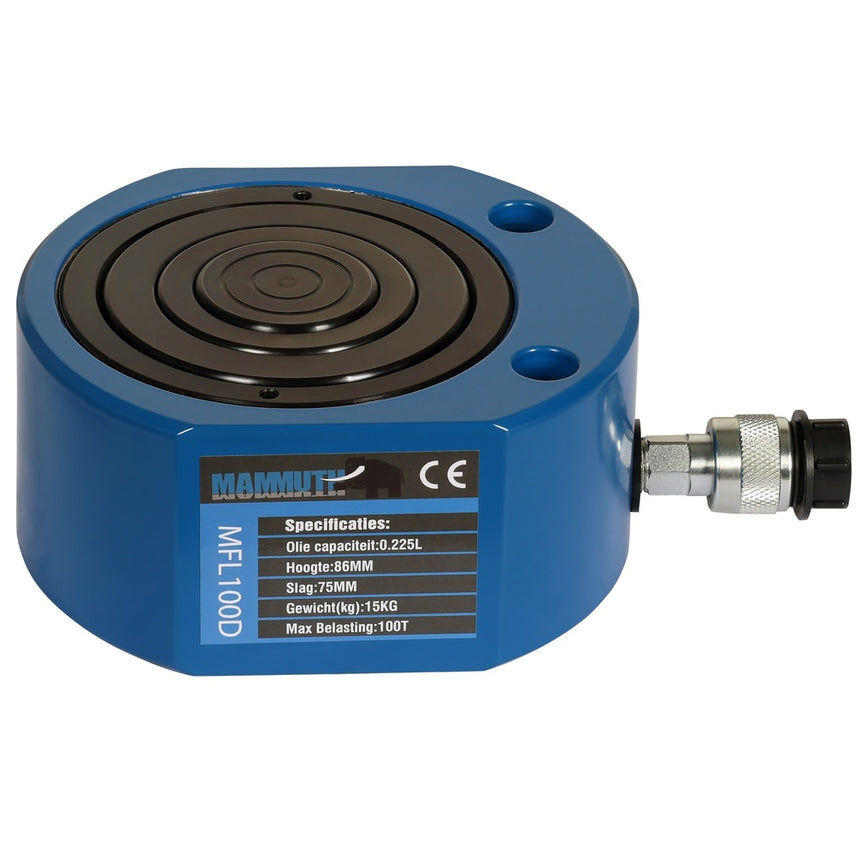 Platte cilinder dubbel 100 ton slag 75mm-0