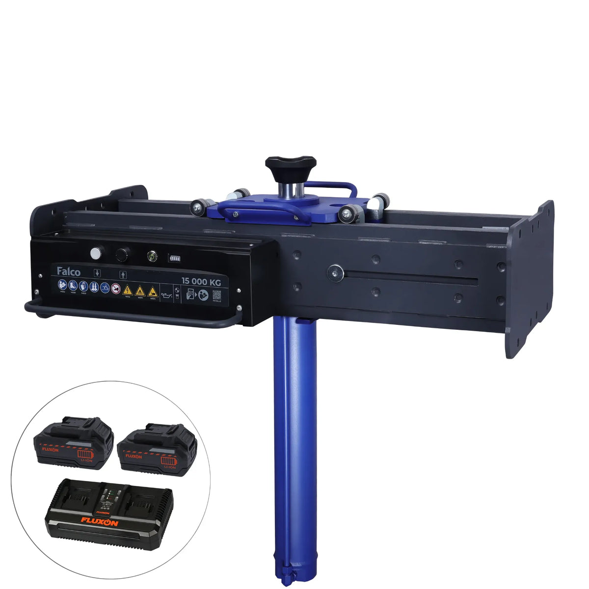Falco accu putkrik 15 ton large – lange cilinder incl. 2x 4 Ah accu’s en duosnellader-0