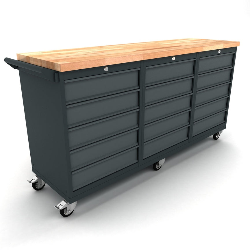 Verrijdbare werkbank 3x 5 laden kast-0