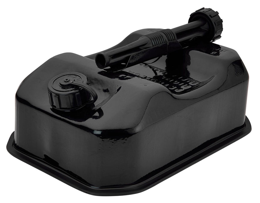 Jerrycan staal, laag model, 5L, zwart