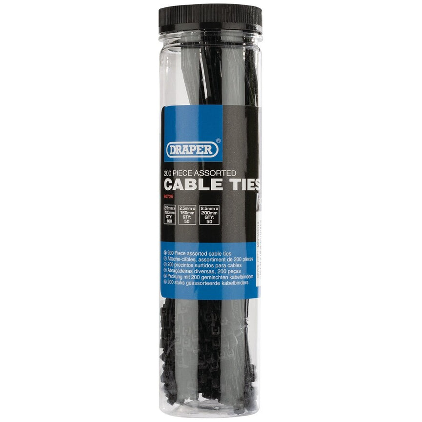 Kabelbinder assortiment, 200st