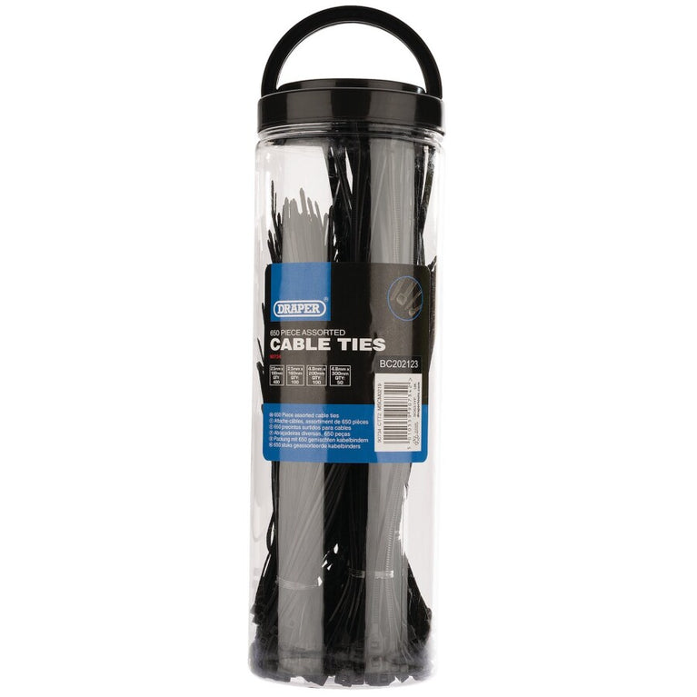 Kabelbinder assortiment, 650st