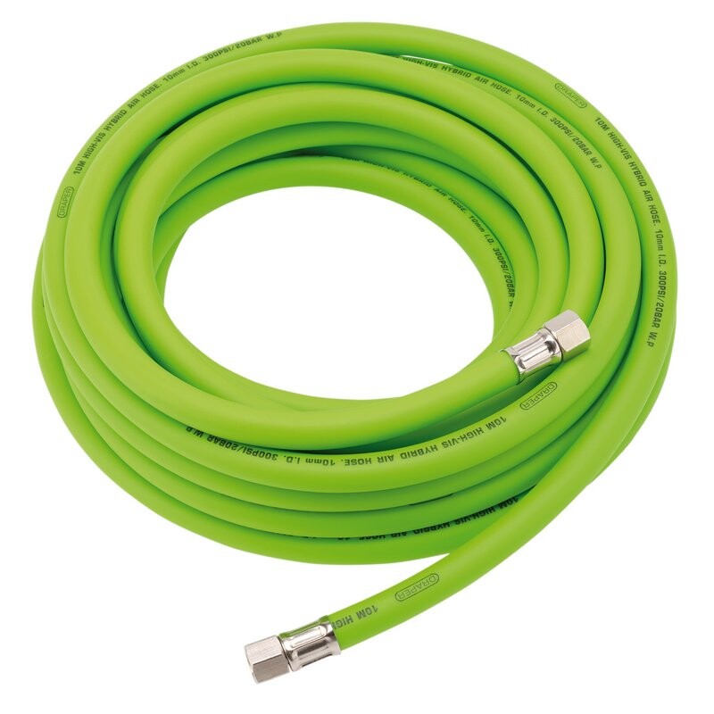 Luchtslang 10mm, high visibility, groen (1/4" draaibare aansl.), 10m