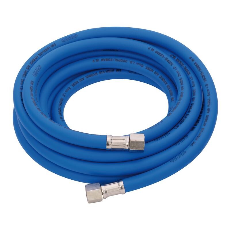 Luchtslang 8mm, high visibility, blauw (1/4" draaibare aansl.), 5m