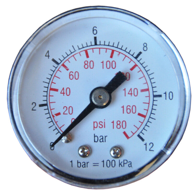 Manometer 40mm, 1/8" aansl (tbv 1/4"+3/8"+1/2" units)
