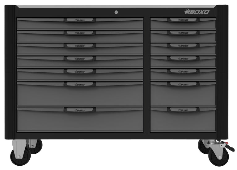 Gereedschapswagen met 14 laden en MIS-systeem grijs - 1180x459x1000 mm