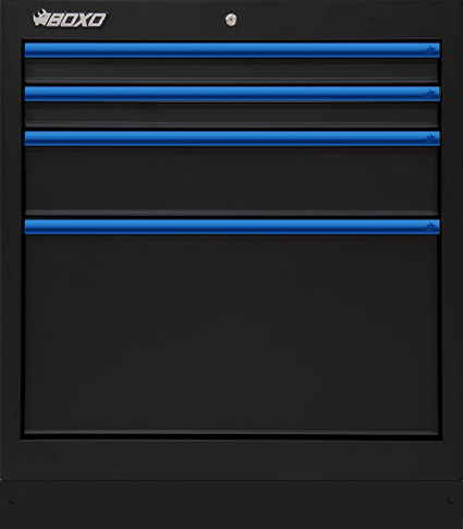 Onderkast met 4 laden RAL9017 hgr blauw