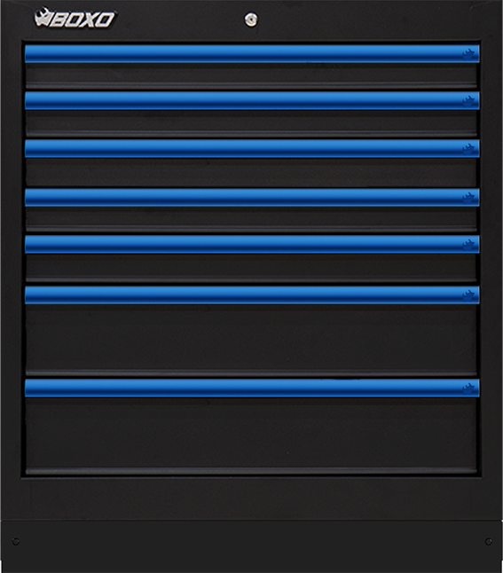 Onderkast met 7 laden RAL9017 blauw