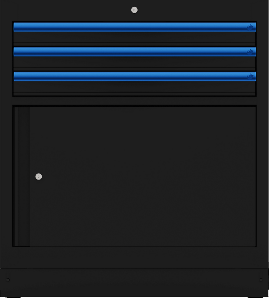 Onderkast met 3 laden BLAUWE HGREEP